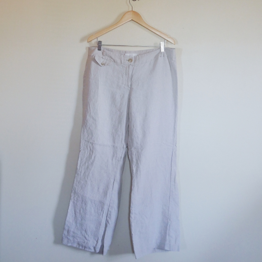 LOFT Wide Leg Linen Pants Size 12